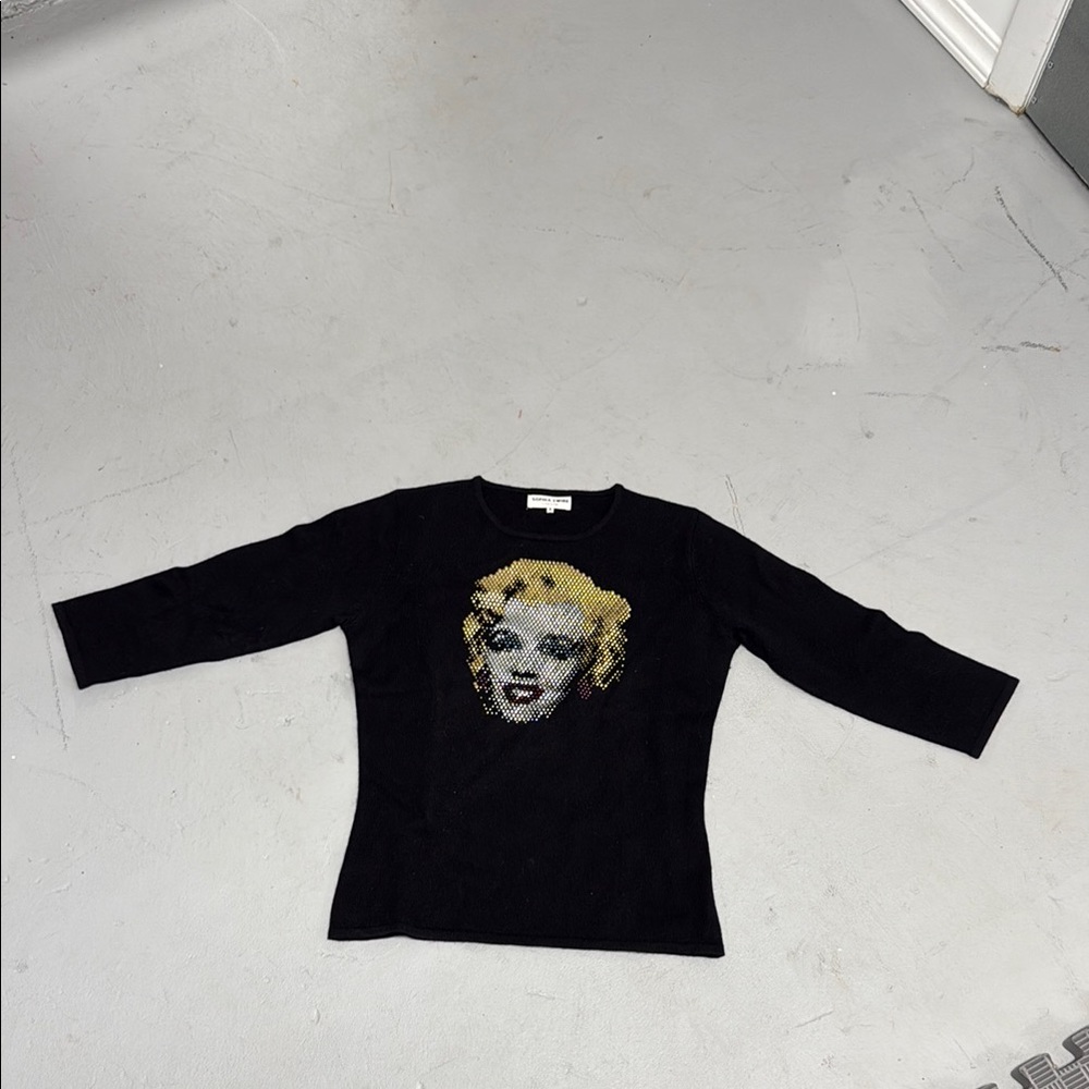 Black Sweater with Iconic Graphic